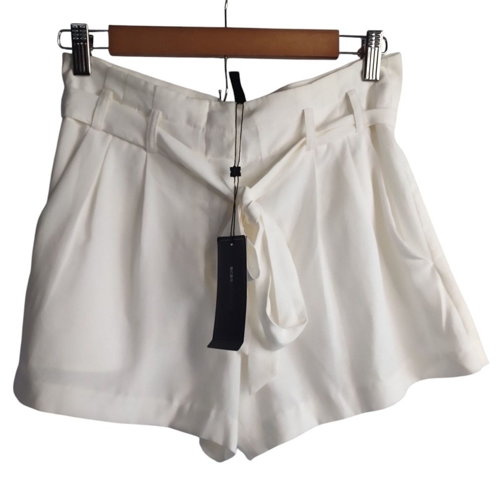 BCBGmaxAzria Women's White High Waisted Shorts Sz 0 NWT Orig $98 - Picture 3 of 10